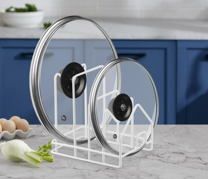 Kitchen Cookware Organizer Rack with Multiple Compartments