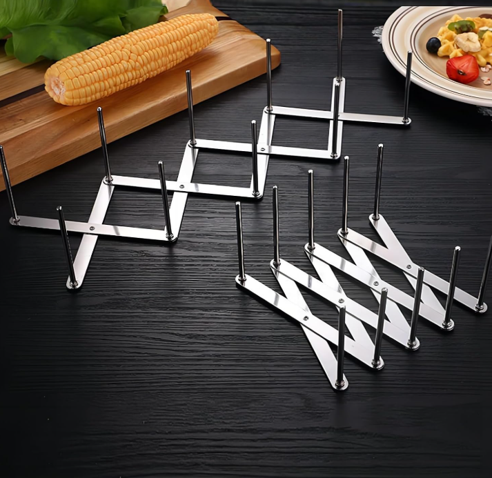 Adjustable Kitchen Plate and Pot Lid Storage Rack