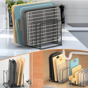 Kitchen Cabinet Cutting Board Storage Organizer