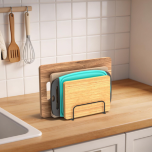 Compact Cutting Board and Baking Sheet Organizer Set