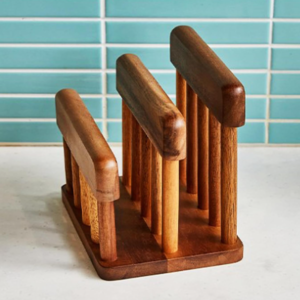 Acacia Wood Cutting Board Holder with Divided Slots