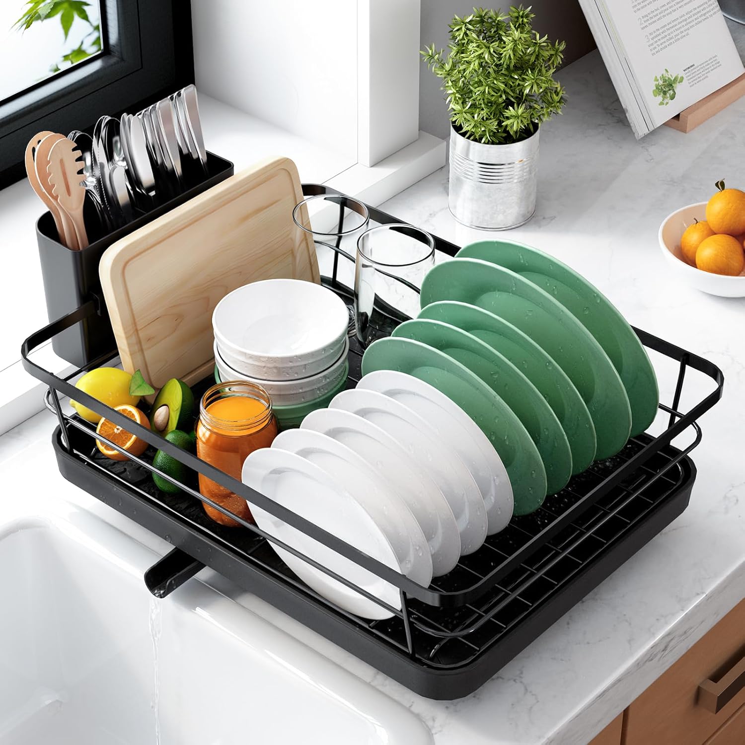 Compact Dish Drying Rack for Everyday Kitchen Use