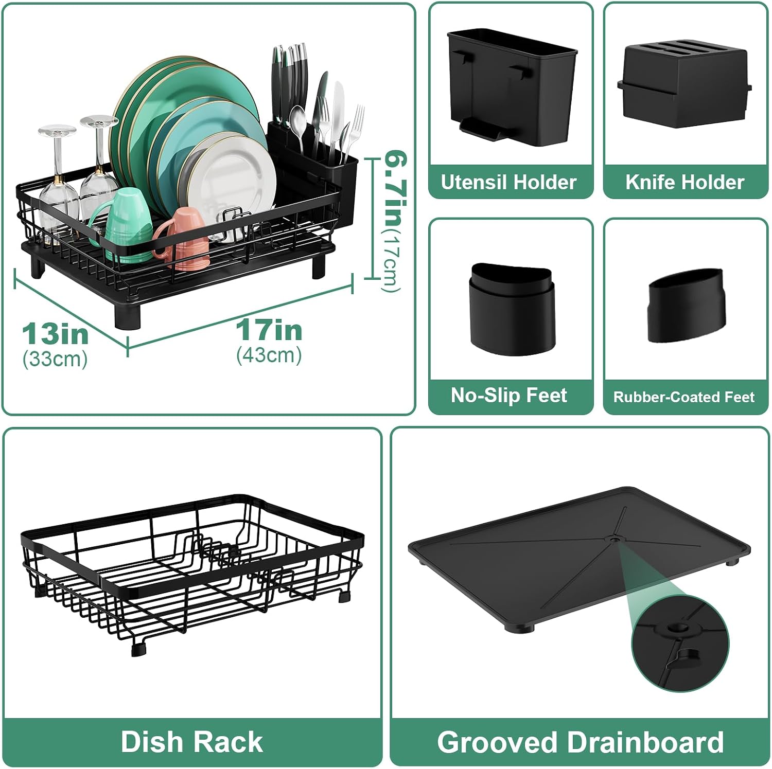 Dish Drying Rack with Removable Drainboard - Image 2