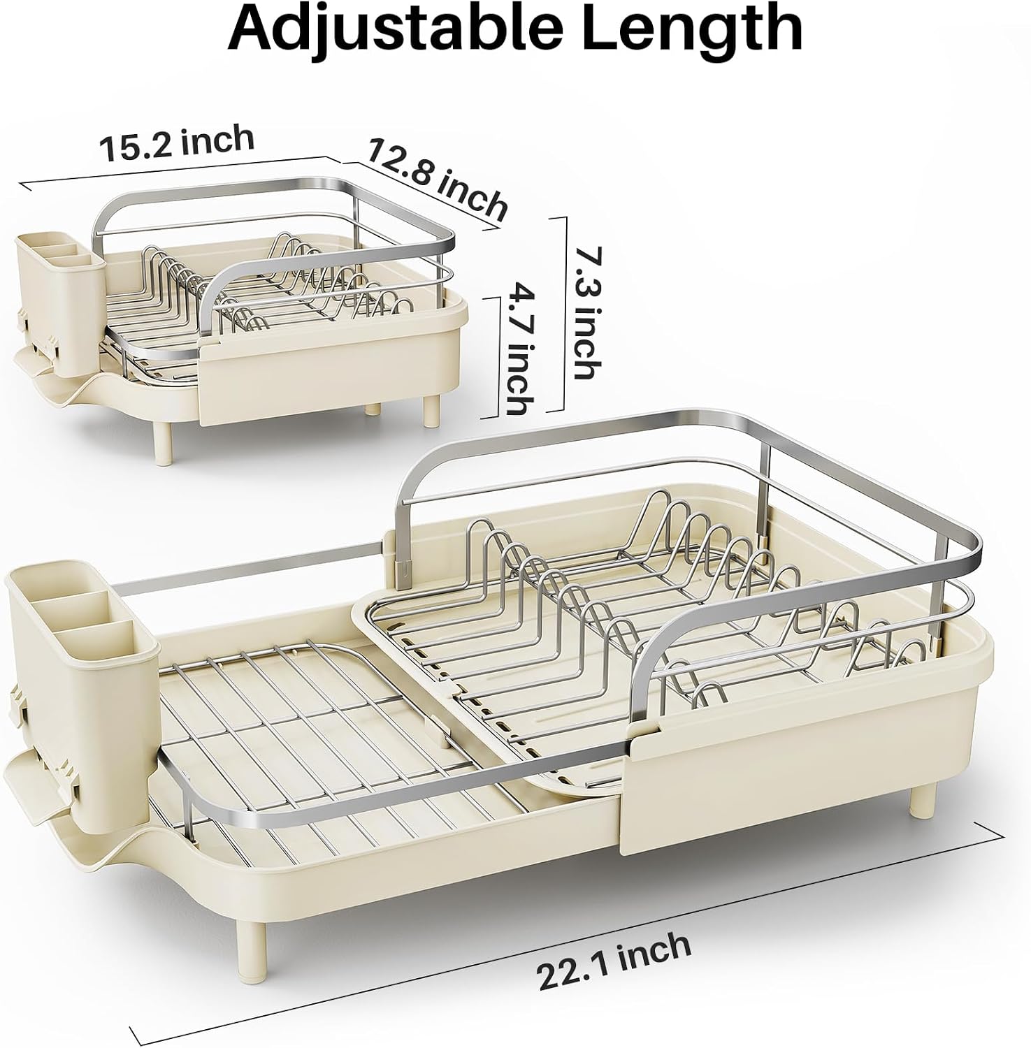 Expandable Dish Drying Rack for Kitchen Countertops - Image 2