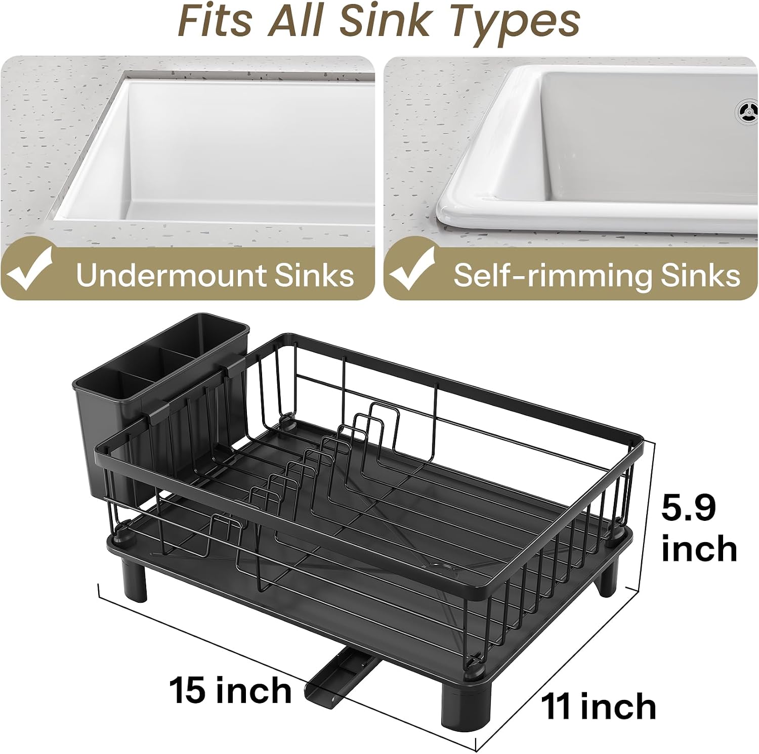 Compact Dish Drying Rack for Small Kitchen Countertops - Image 2