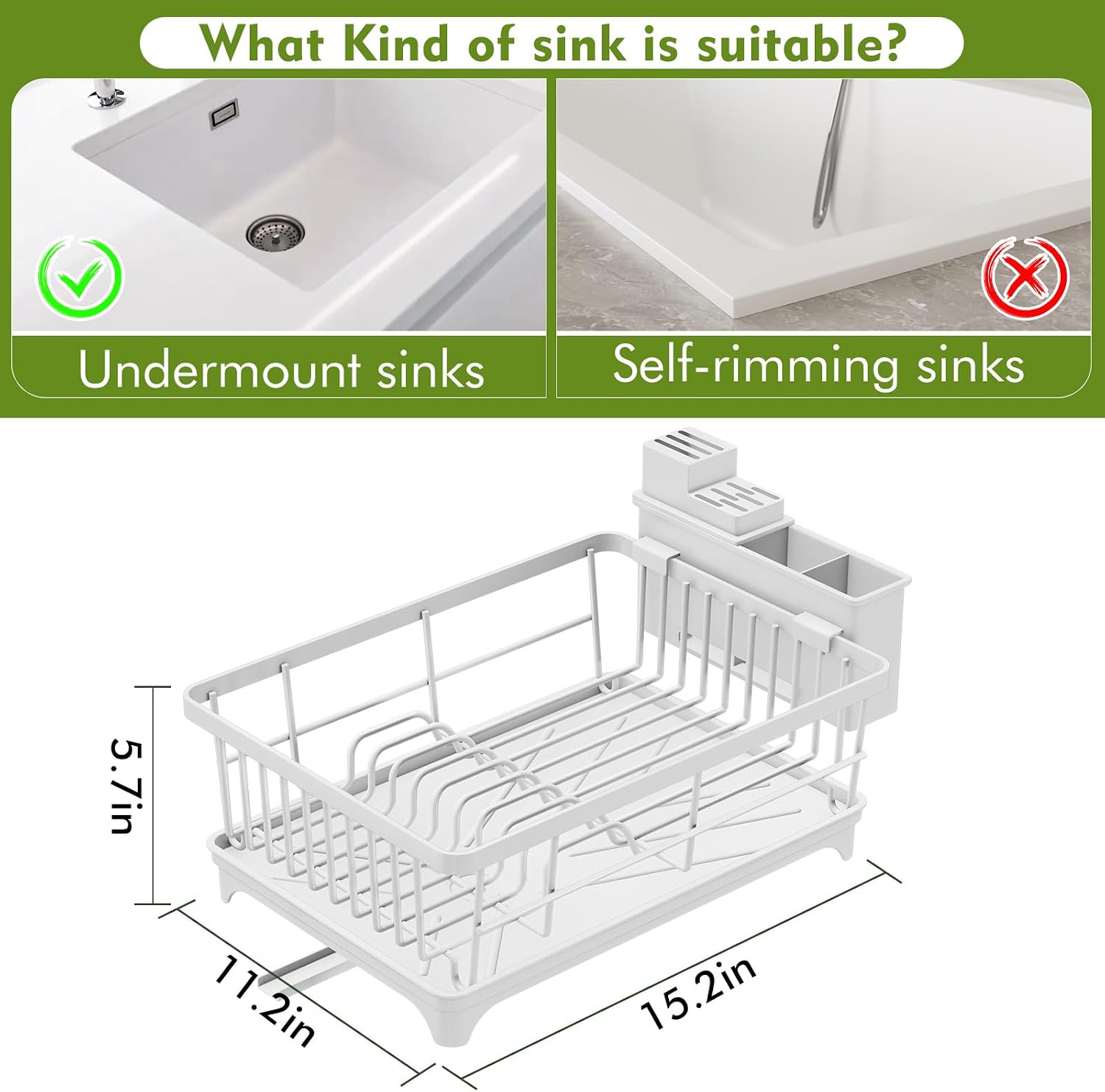 Compact Dish Drying Rack with Utensil Holder - Image 2