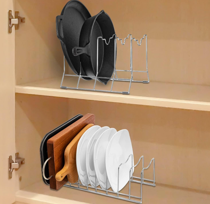 Stainless Steel Pot Lid and Cutting Board Organizer