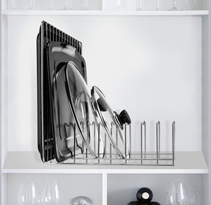Stainless Steel Pot Lid and Cutting Board Organizer - Image 2