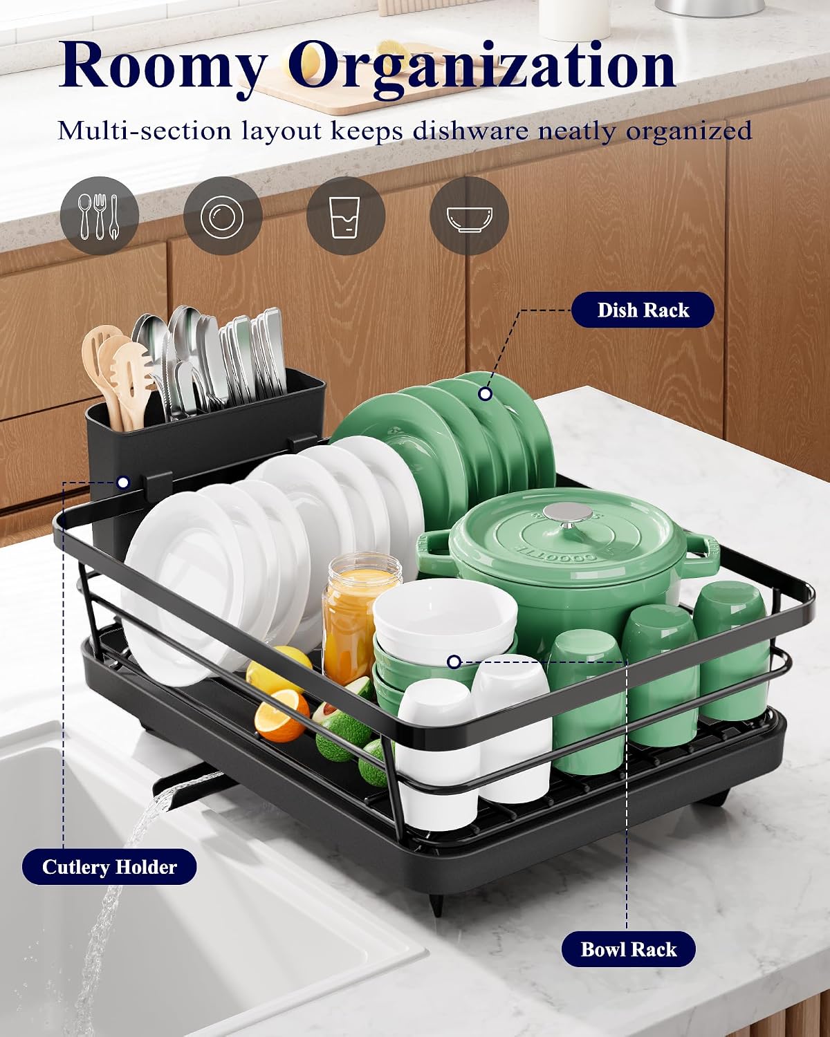 Compact Dish Drying Rack for Everyday Kitchen Use - Image 2