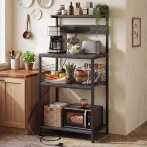 Freestanding Kitchen Baker's Rack with Power Outlet